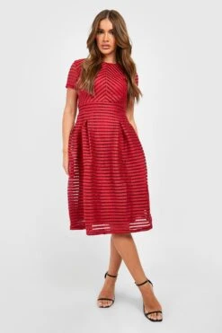 Boutique Midikleid Mit Weitem Rock -Stil Formen Verkäufe azz03564 berry xl 2