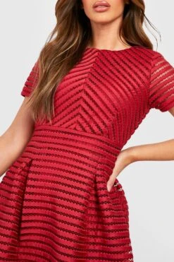 Boutique Midikleid Mit Weitem Rock -Stil Formen Verkäufe azz03564 berry xl 3