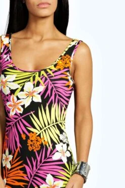 Tropisches Maxikleid Mit Rundhals-Ausschnitt -Stil Formen Verkäufe azz09633 multi xl 3