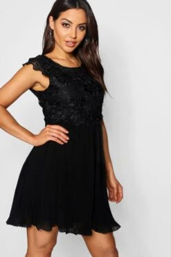 Boutique Skater-Kleid Mit Spitze -Stil Formen Verkäufe azz11624 berry xl 3