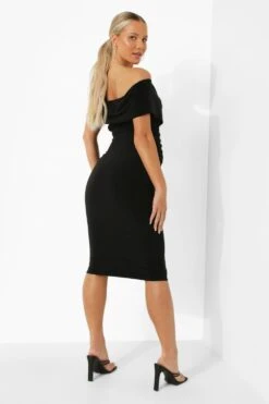 Umstandsmode Off-Shoulder Kleid Mit Gürtel -Stil Formen Verkäufe bzz00697 black xl 1