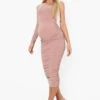 Umstandsmode Einärmliges Gerafftes Midikleid -Stil Formen Verkäufe bzz01306 blush xl