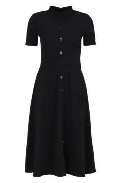 Hochgeschlossenes Skater-Kleid Mit Knopf-Detail -Stil Formen Verkäufe dzz01637 black xl 2