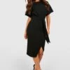 Midikleid Mit Boot-Ausschnitt Und Bindegürtel -Stil Formen Verkäufe dzz02936 black xl