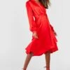 Satin Wickel-Skaterkleid Mit Wickel-Detail 1 Satin Wickel-Skaterkleid Mit Wickel-Detail -Stil Formen Verkäufe dzz11239 red xl