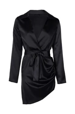 Wickel-Kleid Aus Satin -Stil Formen Verkäufe dzz32902 black xl 2