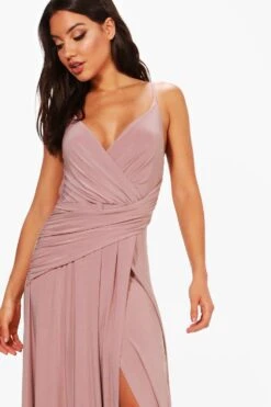 Gerafftes Wickel-Brautjungfernkleid In Maxilänge -Stil Formen Verkäufe dzz46259 red xl 3