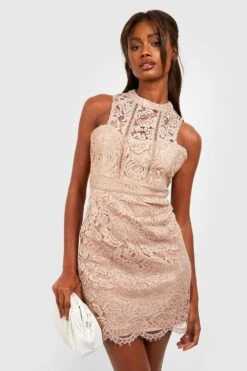 Boutique Racer Bodycon-Kleid Aus Spitze