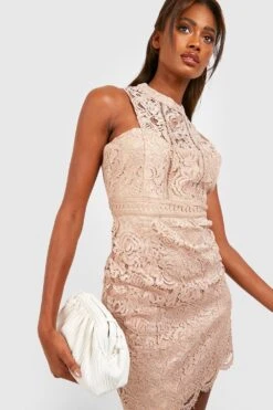 Boutique Racer Bodycon-Kleid Aus Spitze 9 Boutique Racer Bodycon-Kleid Aus Spitze -Stil Formen Verkäufe dzz56894 mink xl 3