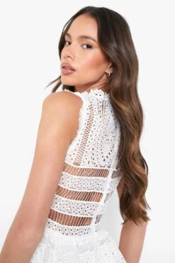 Boutique Brautjungfern-Skaterkleid Aus Spitze -Stil Formen Verkäufe dzz64470 ivory xl 3