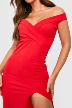 Schulterfreies Brautjungfern-Wickelkleid -Stil Formen Verkäufe dzz64606 red xl 3