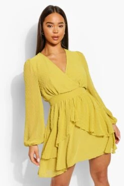 Chiffon-Minikleid Mit Rüschensaum