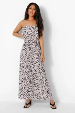 Leopardenprint Bandeau-Maxikleid Mit Rüschen -Stil Formen Verkäufe fzz09383 nude xl 2