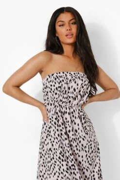 Leopardenprint Bandeau-Maxikleid Mit Rüschen -Stil Formen Verkäufe fzz09383 nude xl 3