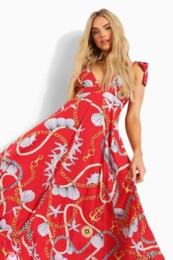 Maxikleid Mit Tiefem Ausschnitt Und Geschnürten Trägern -Stil Formen Verkäufe fzz16454 red xl 2