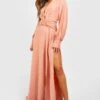 Maxi-Brautjungfernkleid Aus Satin Mit Twist -Stil Formen Verkäufe fzz19464 pink xl