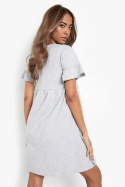 Smok-Kleid Mit Rüschenärmeln -Stil Formen Verkäufe fzz24373 grey20marl xl 1