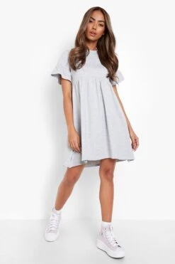 Smok-Kleid Mit Rüschenärmeln -Stil Formen Verkäufe fzz24373 grey20marl xl 3