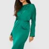 Satin Wickel-Midikleid Mit Schnür-Detail -Stil Formen Verkäufe fzz26146 green xl