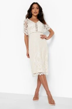 Boutique Bodycon-Midikleid Aus Spitze -Stil Formen Verkäufe fzz26185 white xl 2