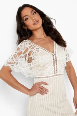 Boutique Bodycon-Midikleid Aus Spitze -Stil Formen Verkäufe fzz26185 white xl 3