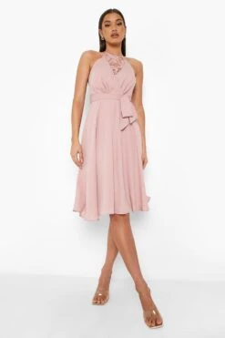 Midikleid Mit Spitzen-Einsatz -Stil Formen Verkäufe fzz26437 blush xl 2