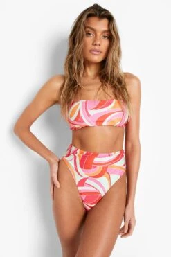 Bikinihose Mit Hohem Bund Und Abstraktem Print -Stil Formen Verkäufe fzz37195 multi xl 2