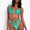 Tanga-Bikinihose Mit Hohem Bund Und Gold-Detail -Stil Formen Verkäufe fzz39363 green xl