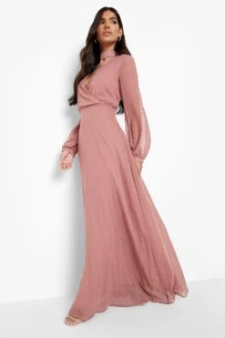 Langärmliges Wickel-Maxikleid 8 Langärmliges Wickel-Maxikleid -Stil Formen Verkäufe fzz40349 dusty20rose xl 2