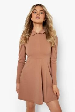 Langärmliges Skaterkleid Mit Kragen -Stil Formen Verkäufe fzz45206 camel xl 3