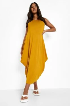 Gerüschtes Racer-Maxikleid -Stil Formen Verkäufe fzz60379 mustard xl 2