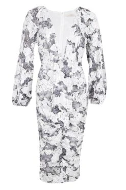 Boohoo Occasion Pailletten-Midikleid Mit Puffärmeln -Stil Formen Verkäufe fzz69504 white xl 2