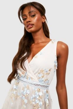 Boohoo Occasion Besticktes Florales Wickel Skater-Kleid 9 Boohoo Occasion Besticktes Florales Wickel Skater-Kleid -Stil Formen Verkäufe fzz69506 blue xl 3
