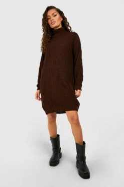 Pulloverkleid Mit Rollkragen 8 Pulloverkleid Mit Rollkragen -Stil Formen Verkäufe fzz82262 chocolate xl 2