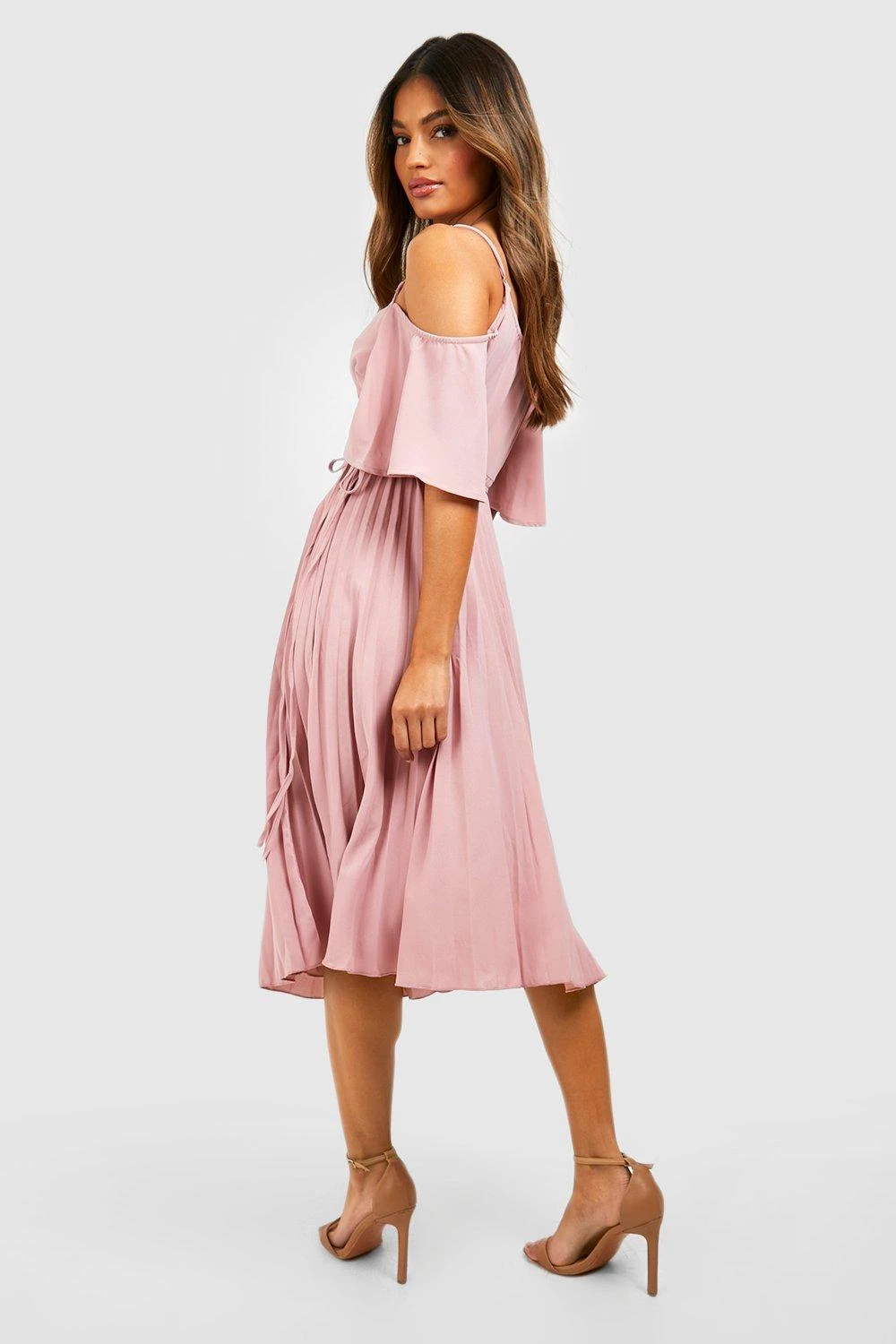 Midi-Brautjungfernkleid Mit Falten 4 Midi-Brautjungfernkleid Mit Falten – Bild 2