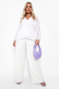 Plus Mesh-Kitteloberteil Mit Volumenärmeln -Stil Formen Verkäufe gzz00267 ivory xl 2