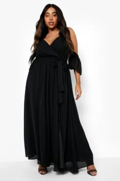 Plus Schulterfreies Chiffon-Maxikleid -Stil Formen Verkäufe gzz01797 black xl 2