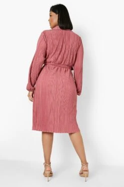Plus Premium Plisse Wickel-Midikleid 7 Plus Premium Plisse Wickel-Midikleid -Stil Formen Verkäufe gzz02097 rose xl 1