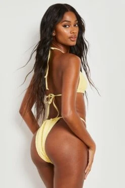 Gerafftes Triangle-Bikinioberteil -Stil Formen Verkäufe gzz02901 yellow xl 1