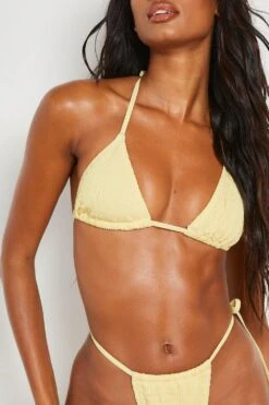 Gerafftes Triangle-Bikinioberteil -Stil Formen Verkäufe gzz02901 yellow xl 3