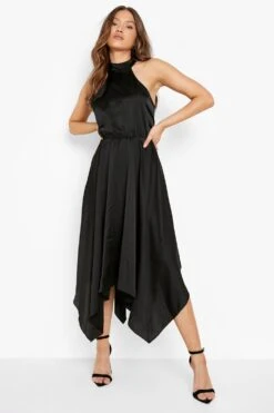 Hochgeschlossenes Maxikleid -Stil Formen Verkäufe gzz04510 black xl 3