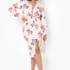 Plus Florales Kleid Mit Twist Vorne -Stil Formen Verkäufe gzz05363 pink xl