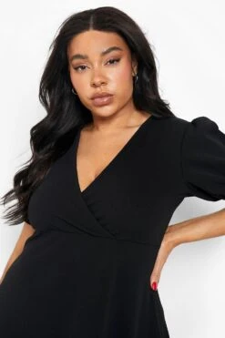 Plus Midi Wickel-Skaterkleid -Stil Formen Verkäufe gzz05793 black xl 3