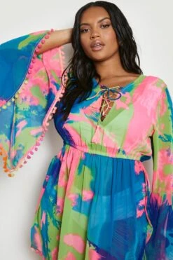 Plus Tropisches Neon Strandkleid -Stil Formen Verkäufe gzz11859 multi xl 3