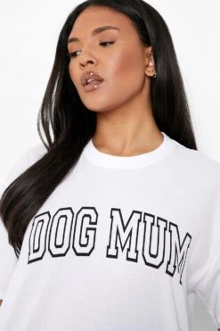 Plus Oversize T-Shirt Mit Dog Mum Print 9 Plus Oversize T-Shirt Mit Dog Mum Print -Stil Formen Verkäufe gzz12454 white xl 3