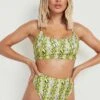 Neon Rundhals-Bikinioberteil Mit Schlagenprint 1 Neon Rundhals-Bikinioberteil Mit Schlagenprint -Stil Formen Verkäufe gzz13498 neon yellow xl