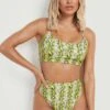 Neon Schlagenprint Bikinihose Mit Hohem Bund -Stil Formen Verkäufe gzz13550 neon yellow xl