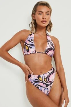 Triangle Bikinioberteil Mit Abstraktem Print -Stil Formen Verkäufe gzz14567 baby20pink xl 3