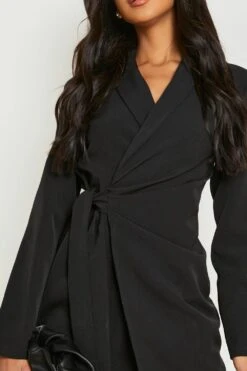 Wickel-Blazerkleid Mit Gürtel 9 Wickel-Blazerkleid Mit Gürtel -Stil Formen Verkäufe gzz14575 black xl 3