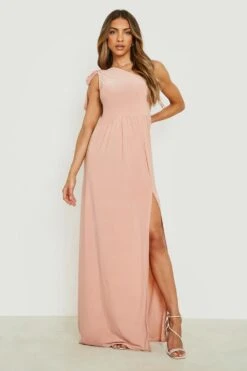 Einärmliges Maxikleid -Stil Formen Verkäufe gzz14898 blush xl 2